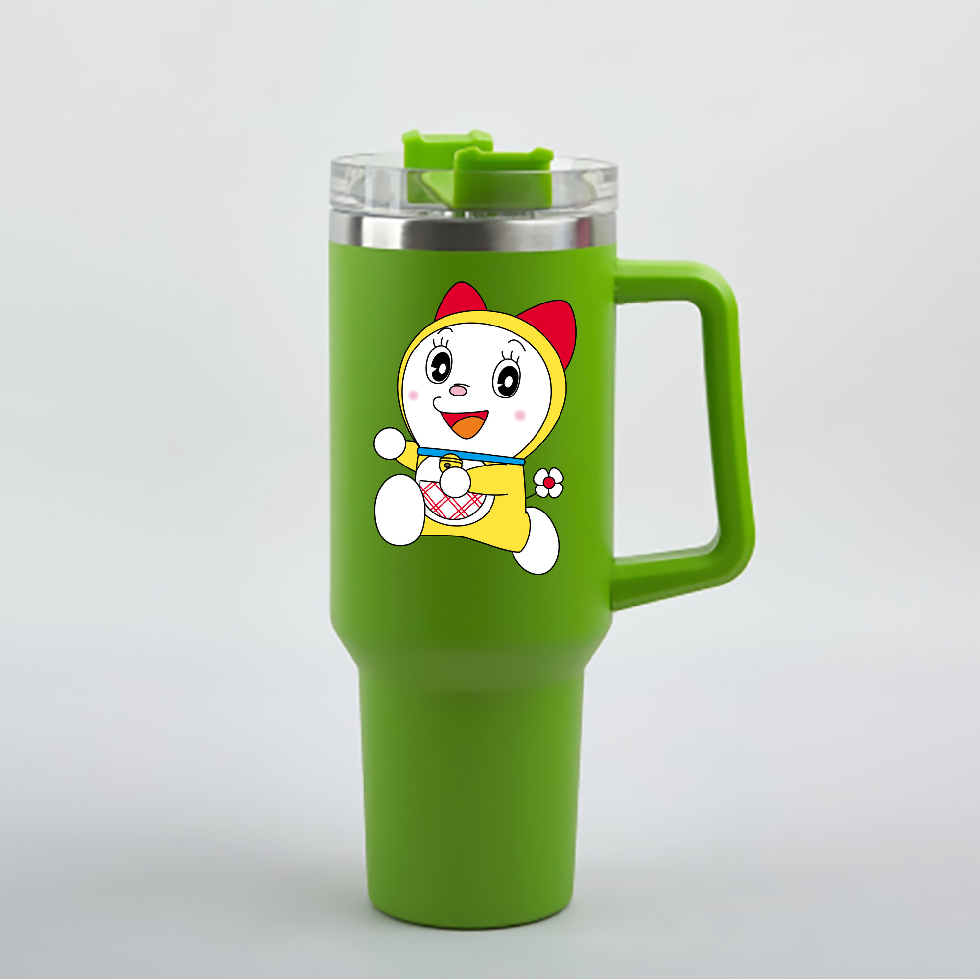 （画像用） ドラえもん ドラミ Doraemon Dorami 1200mL車用タンブラー - クリスタルステッカー（プラスチックストロー付き）